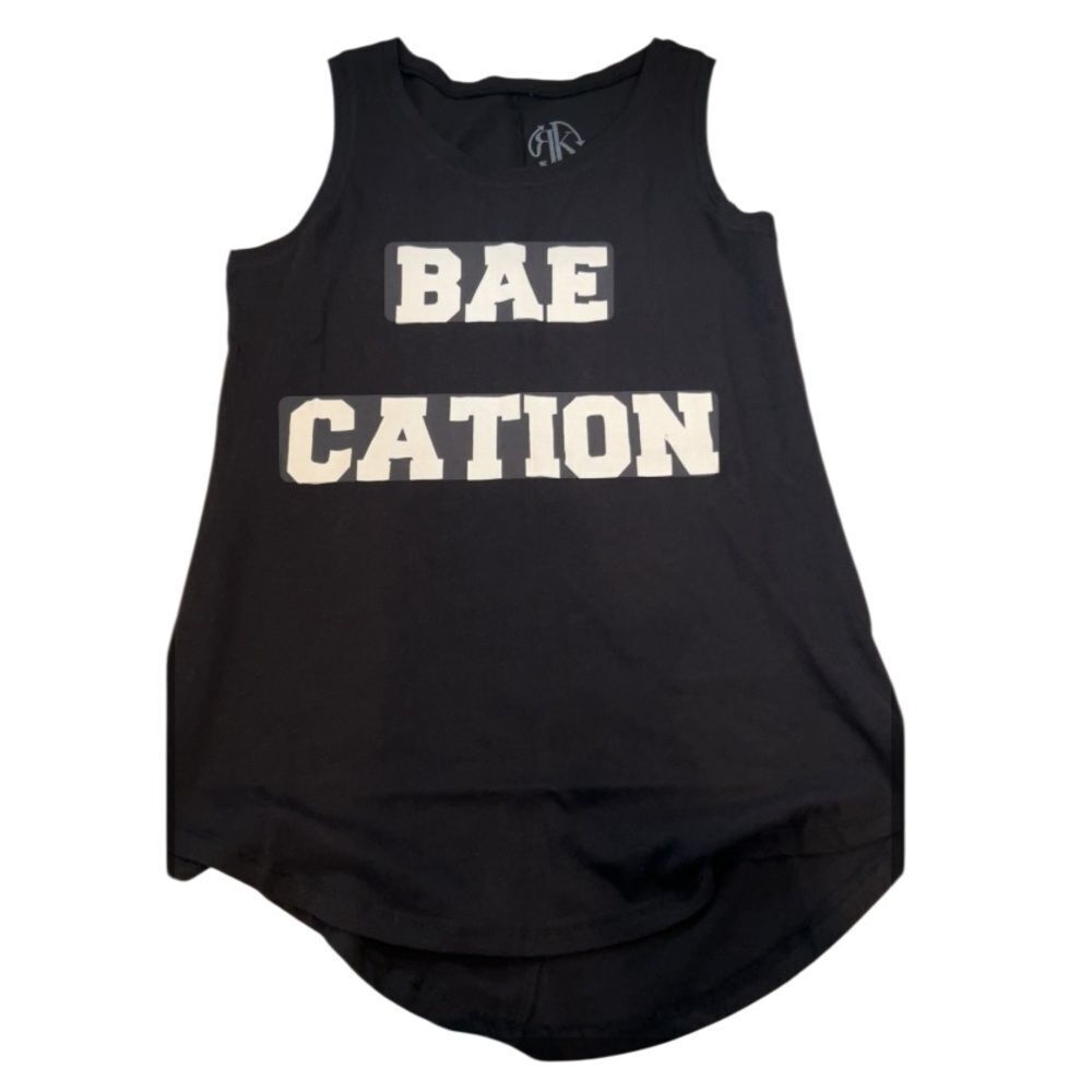Recycled Karma BAE CATION Black tank Tee size small